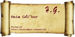 Heim Gábor névjegykártya