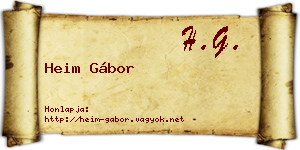 Heim Gábor névjegykártya